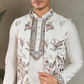 Wedding Special White Jacket Style Kurta Pajama Full Set