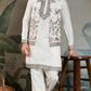 Wedding Special White Jacket Style Kurta Pajama Full Set