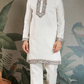 Wedding Special White Jacket Style Kurta Pajama Full Set