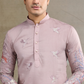 Designer Peach Viscose Silk fancy kurtas for men