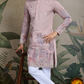 Designer Peach Viscose Silk fancy kurtas for men