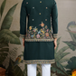 Stylish Green Men's Kurta Koti Set – Trendy & Elegant