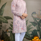 Designer Peach Viscose Silk fancy kurtas for men