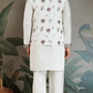 Wedding Special White Jacket Style Kurta Pajama Full Set