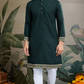 Stylish Green Men's Kurta Koti Set – Trendy & Elegant