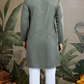Diwali Special Blue Grey Viscose Silk Kurta with Mirror Work
