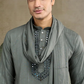 Diwali Special Blue Grey Viscose Silk Kurta with Mirror Work