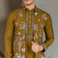 Golden Olive Open Koti Style Kurta Pajama Set for Men