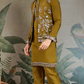 Golden Olive Open Koti Style Kurta Pajama Set for Men
