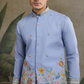 Sky Blue Men's Kurta Koti Set – Stylish & Elegant