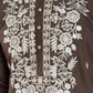 Wedding Functions Chocolate Gray Embroidered Kurta