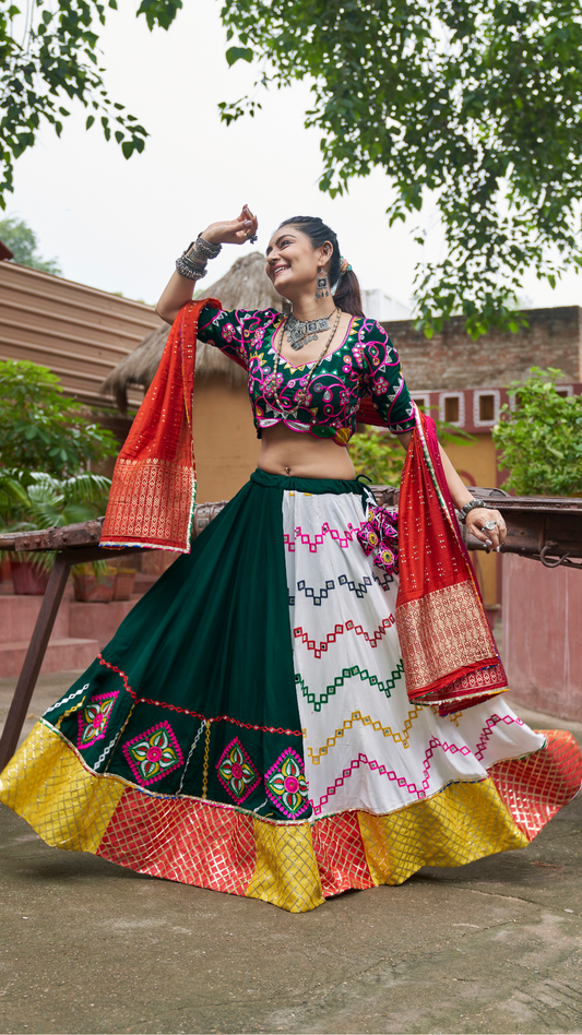 Multi Color Designer Navratri Garba Chaniya Choli