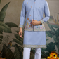 Sky Blue Men's Kurta Koti Set – Stylish & Elegant