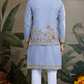 Sky Blue Men's Kurta Koti Set – Stylish & Elegant