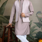 Designer Lavender Kurta & Open Koti for Men