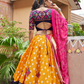 Beautiful Print with Yellow Chaniya Choli for Navratri