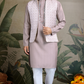 Designer Lavender Kurta & Open Koti for Men