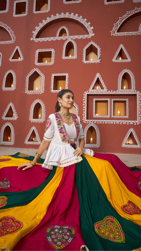 Multi Color Designer Jacket with Ghagra Choli for Navratri