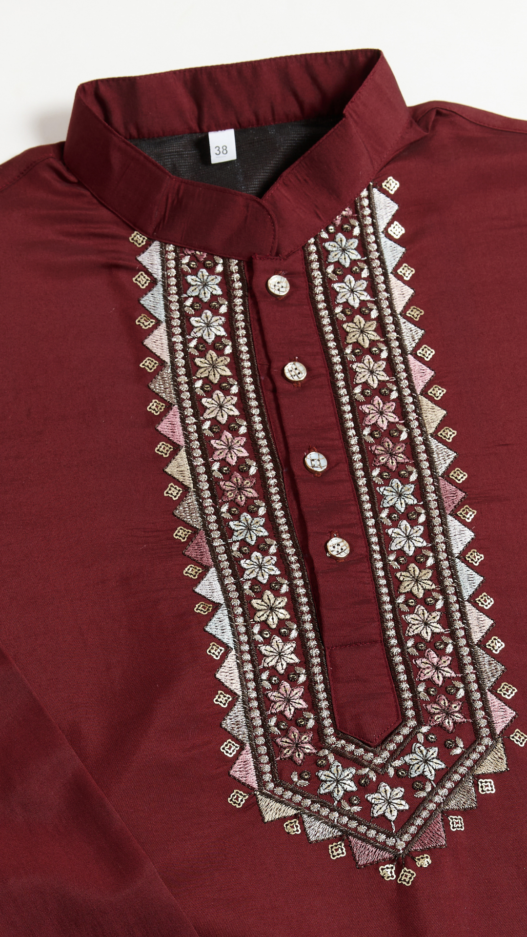 Wedding Special Maroon Kurta Pajama with Open Koti for Men