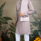 Designer Lavender Kurta & Open Koti for Men