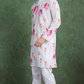  Ethnic Style White & Pink Designer Kurta for Men
