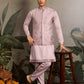 Boutique Style Unique Light Pink Kurta Koti Set for Men