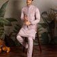 Boutique Style Unique Light Pink Kurta Koti Set for Men