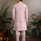 Boutique Style Unique Light Pink Kurta Koti Set for Men