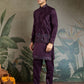 Wedding Special Purple Kurta Koti Set for Men