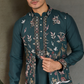 Traditional Green Kurta Pajama with Stylish Open Jacket