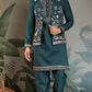 Traditional Green Kurta Pajama with Stylish Open Jacket