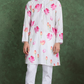  Ethnic Style White & Pink Designer Kurta for Men