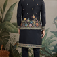 Designer Black Kurta with Embroidered Koti – Elegant Style