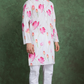  Ethnic Style White & Pink Designer Kurta for Men