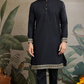Designer Black Kurta with Embroidered Koti – Elegant Style