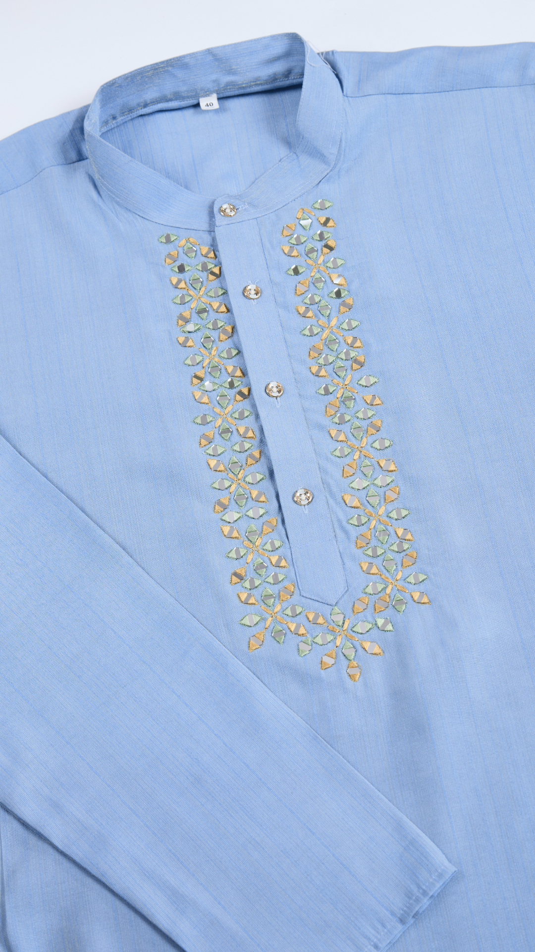 Festive Wear Blue Silk Kurta with Jacquard Koti