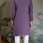 Pastel Purple Embroidered Viscose Silk Kurta Set