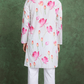  Ethnic Style White & Pink Designer Kurta for Men