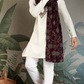 Wedding Special White Mirror Work Kurta with Dupatta for Men
