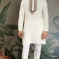 Wedding Special White Mirror Work Kurta with Dupatta for Men