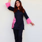 SHIBORI BLACK AND PINK  CO-ORD SET