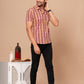 MAROON STRIPED HANDBLOCK PRINTED SHIRT