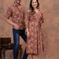 KALAMKARI FLORAL HANDBLOCK PRINTED SHIRT AND DRESS