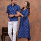 BLUE BAGRU HANDBLOCK PRINTED SHIRT AND DRESS