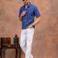 BLUE BAGRU HANDBLOCK PRINTED SHIRT