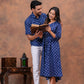 BLUE BAGRU HANDBLOCK PRINTED SHIRT AND DRESS