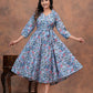FLORAL HANDBLOCK PRINTED DRESS