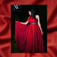 Red one shoulder dress