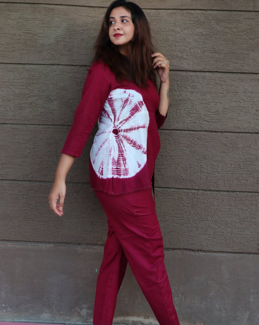 SHIBORI MAROON CO-ORD SET